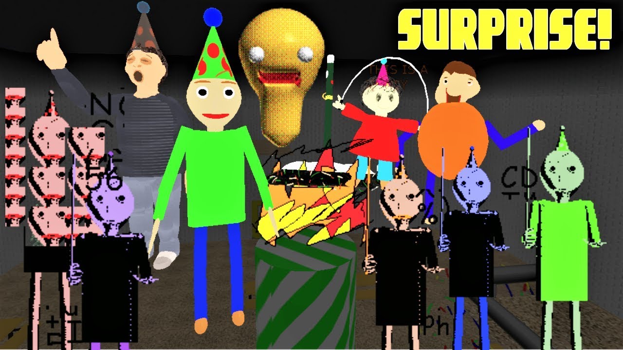 Play As The Secret Ending Characters Of Baldi S Birthday Bash In Roblox Rp Youtube - baldi roblox party roblox