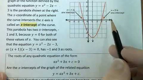 12.4 Graphs of Quadratic Equations