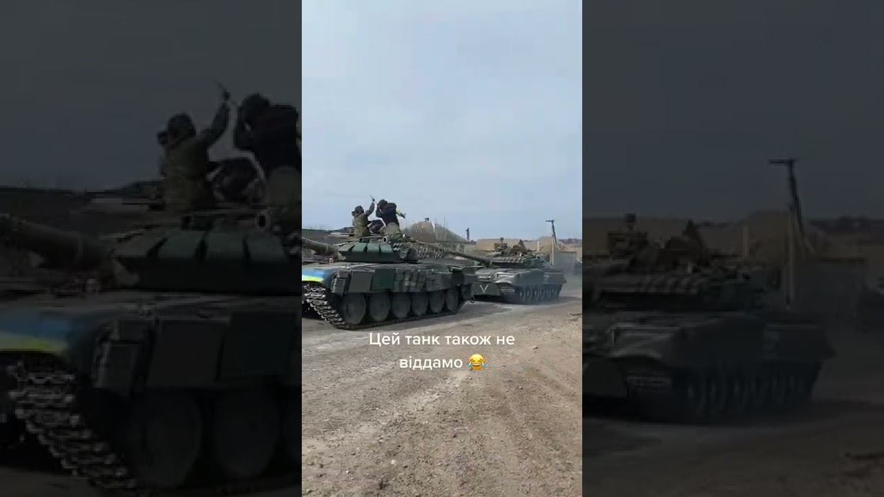 tanque ruso t72b3 capturado es remolcado por tanque t64 ucraniano🇺🇦
