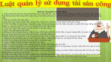 LUẬT QUẢN LÝ TÀI SẢN CÔNG - CHƯƠNG 1