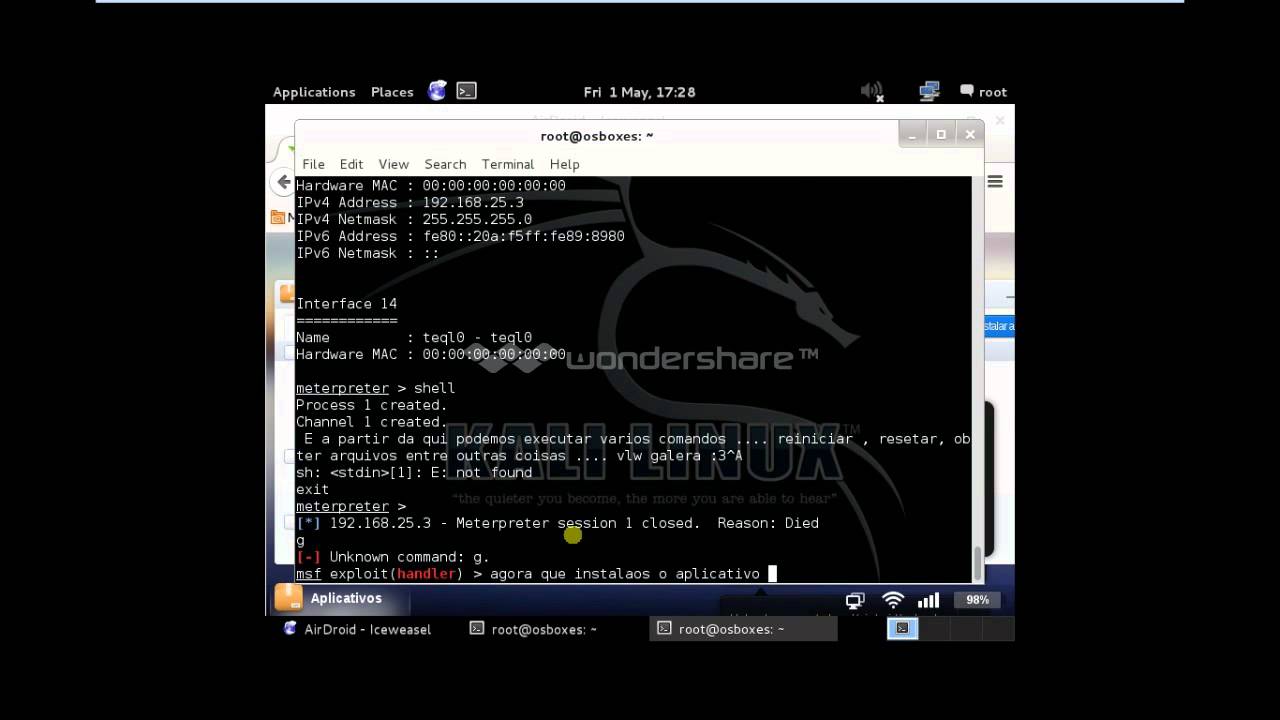 Hacker Android Usando Kali Linux Msfpayload Youtube