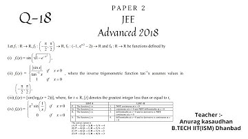 JEE Advanced 2018 Math Paper 2 (Q 18) solution | IIT JEE Maths | #jeeadvanced2018 #projecteducation