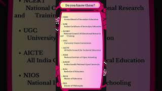 Top 10 Educational Full Forms📚 #shorts #motivation #fullforms #educationquiz #gkquiz #abbreviations