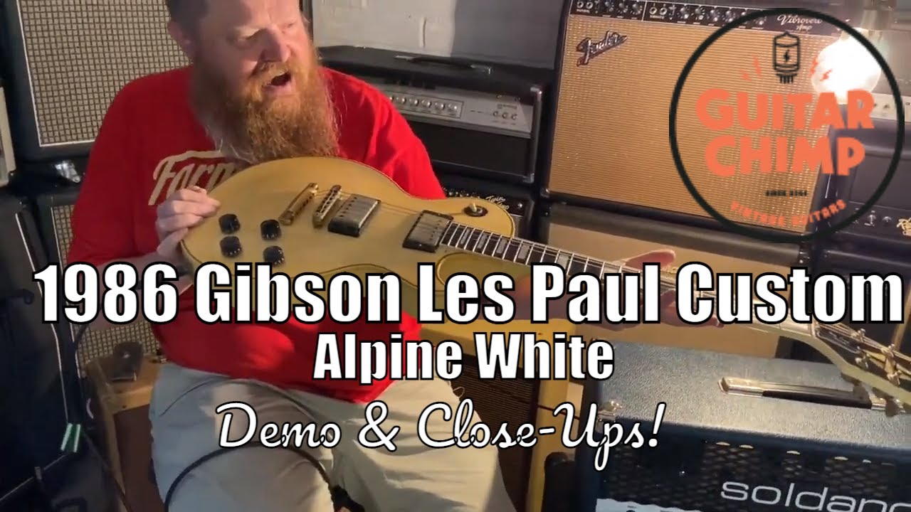 1986 Gibson Les Paul Custom Alpine White - YouTube