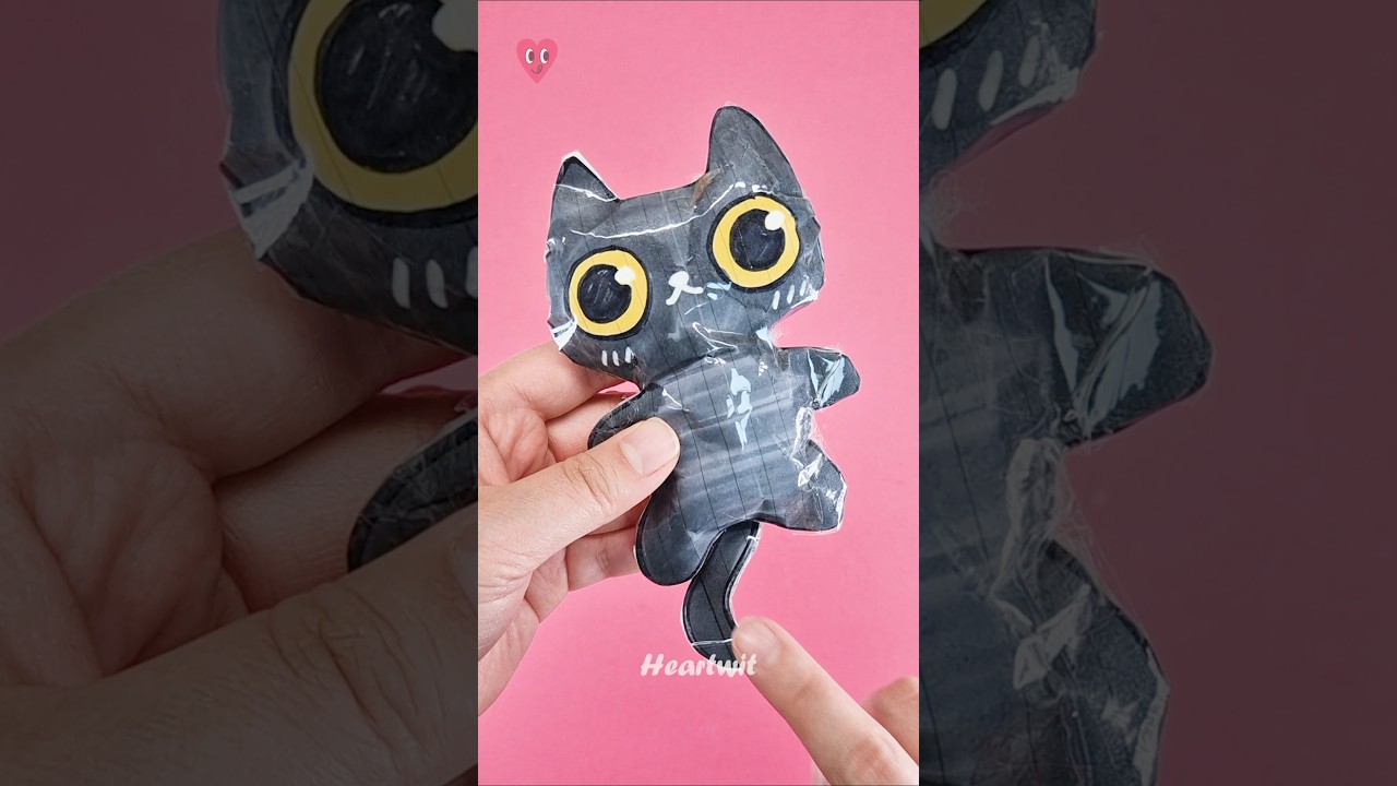 DIY 🐈‍⬛ Cute Cat Paper Squishy 