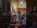 A mountain lion interrupts mass