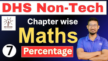 DHS Non Tech Chapter wise Mathematics || Percentage class 1