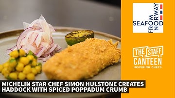 Michelin star chef Simon Hulstone creates Norwegian Frozen at Sea Haddock with spiced poppadum crumb