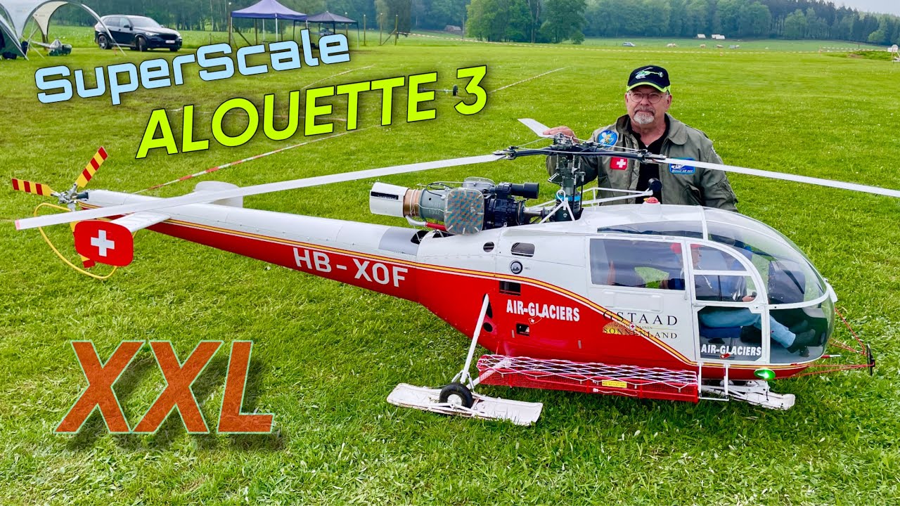 New Stunning and very detailed XXL Alouette 3 Air Glaciers RC Turbine Helicopter | scale 1:3,2