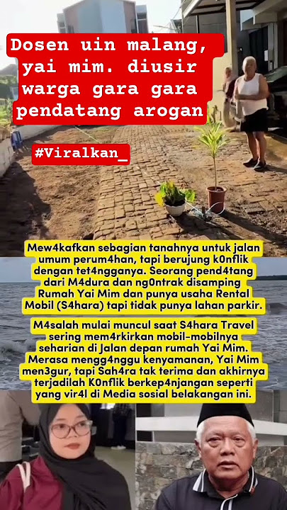 Yai MiM dosen uin malang yang diusir warga gara' pendatang arogan. #viral #malang #trending #uin
