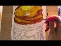 Daily calm in 16 minutes | A stack of pancakes! The full painting. Satisfying paint top to bottom!