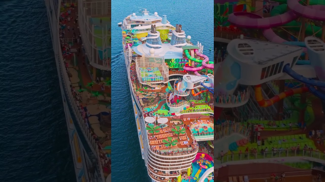 The biggest pool deck at sea on Icon of the Seas 😮🔥 #royalcaribbean