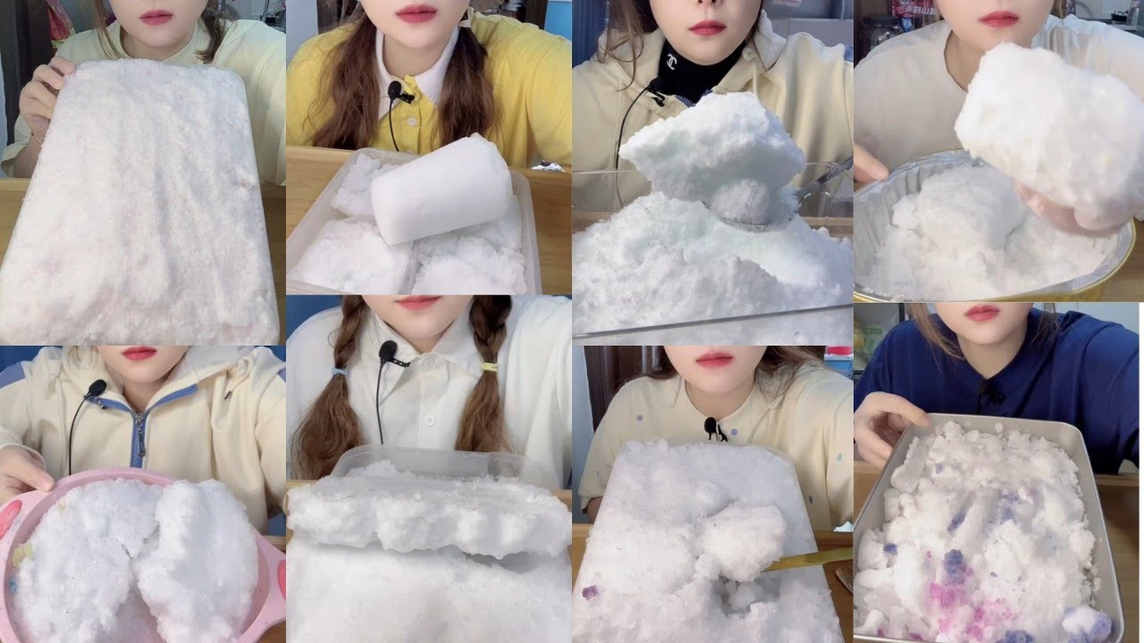 ONLY BITES🔷REQUESTED HER SOLO🤍SOFT CRUNCHY FREEZER FROST EATING COMPILATION🥶