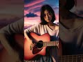 Serene Melodies of Nature: Clarissa Acoustic's Uplifting Guitar Harmonies in a Sunset Garden