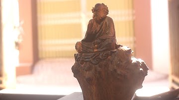 Tạc tượng đạt ma ngồi thiền gỗ lu trắc đỏ đen (phần 2)