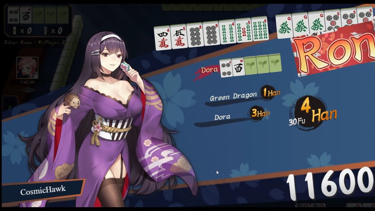 #3 1st place Riichi Mahjong half a hanchan silver mahjong soul