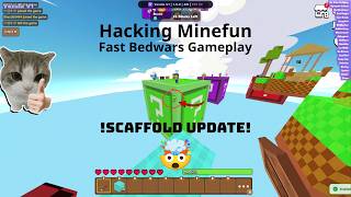 Playing Bedwars in Minefun with Scaffold Update | Vezula Client
