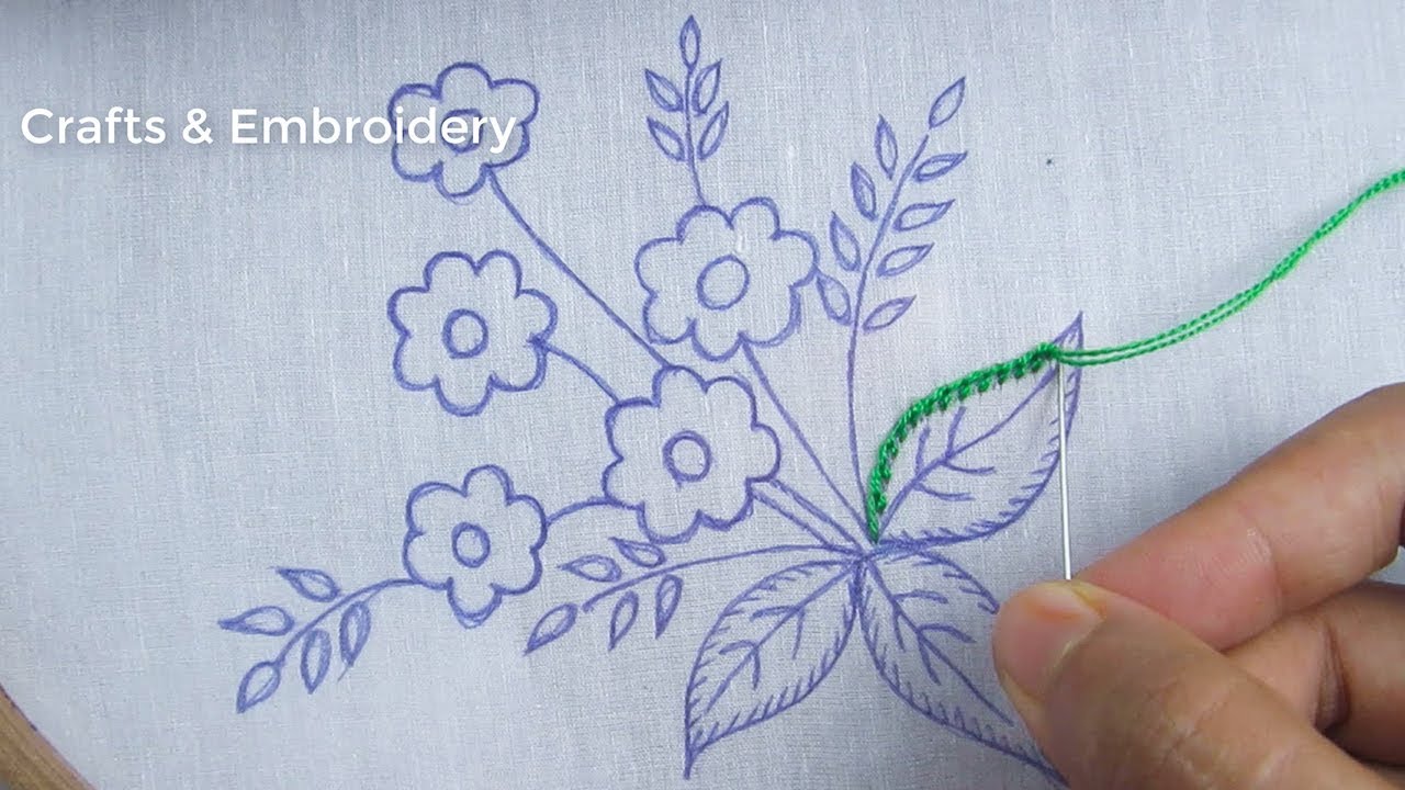 Hand Embroidery, Beautiful Flower Embroidery Design, Easy Flower ...