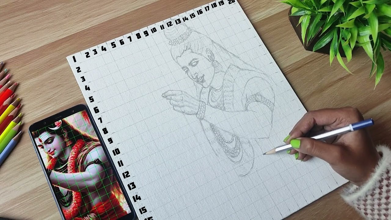 Shivratri Drawing Step by Step for Beginners 😍 | Outline Tutorial | Shivji Drawing