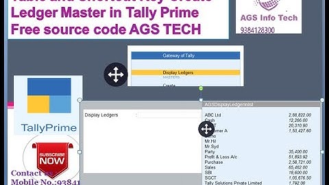 T23 Collection for Ledger List or Table and Shortcut Key Create Ledger Master in Tally Prime Free