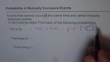 Probability of Mutually Exclusive Events