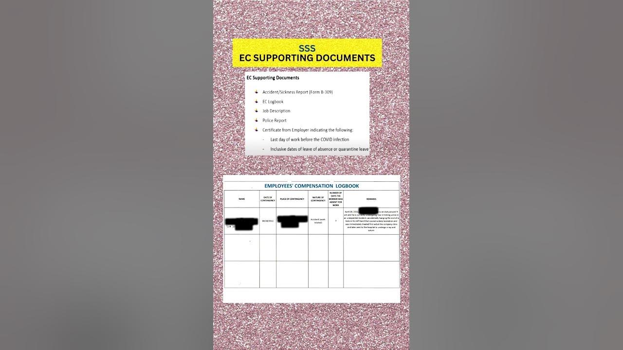 Ec sickness supporting documents thru sss employees compensation ec