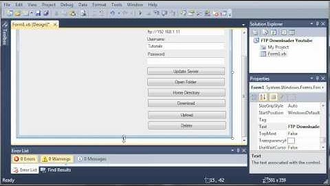 Visual Basic Tutorial - 178 - FTP Downloader Part 1   Creating The GUI