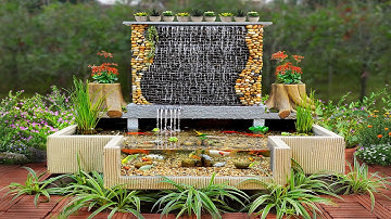 Ý tưởng bể cá KOI kết hợp thác nước đá phiến tuyệt đẹp cho sân trước