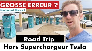 Road Trip de 1700km sans aucun Superchargeur. Uniquement avec le tout jeune réseau Electra !