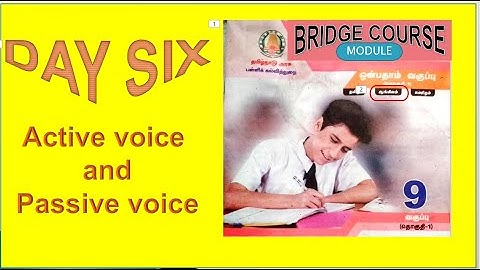 Day six, 9th Standard English Bridge Course Module, Answers, Active and Passive voice, in Tamil.