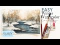 EASY Winter ❄️ Watercolor  Landscape for Beginners