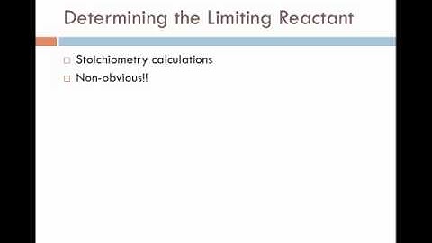 Limiting Reactants