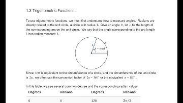 1.3 Trigonometric Functions