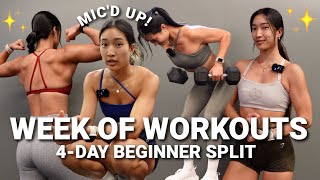 WEEK OF WORKOUTS | 4Day BEGINNER Gym Split to Start Your Fitness Journey in 2024!