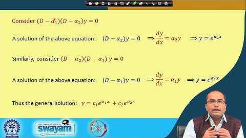 Lecture 57: Solution of Higher Order Homogeneous Linear Equations - [Gujarati]