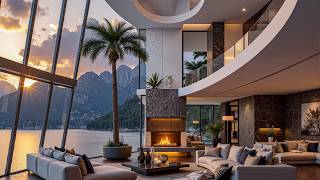Soothing Jazz Background At A Luxury Lakeside Villa - Soft Jazz The Forest For Relaxation, Studying screenshot 4
