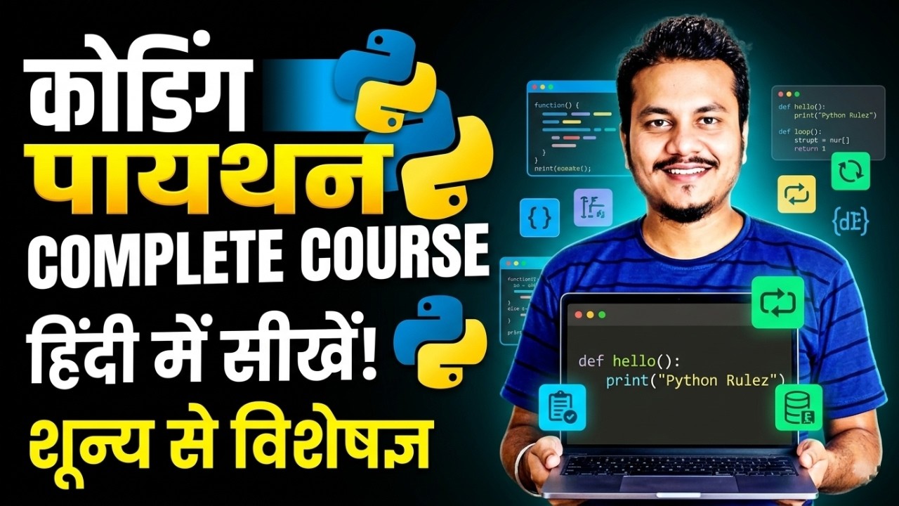 π΄ LIVE: Python Tutorial for Beginners in Hindi | Zero to Hero in One ...