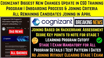 Cognizant New Changes in FTE Onboarding Process & Joining Criteria | Training Program | Joining Date