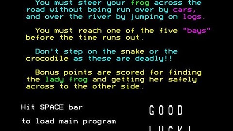 Frogger (A&F Software) Review for the Acorn BBC Micro by John Gage