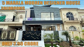 5 Marala  Modern Designer House For Sale In DHA Lahore Phase 9 ,Only 2.90 Crore