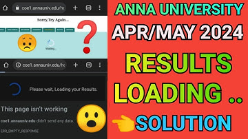 Anna University Apr/May 2024 Results Loading Solution 💯| Engineering Semester Results Loading👀 | AU
