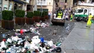 Limpieza de la Virgen Blanca tras el Txupinazo 2015