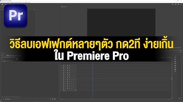 วิธีลบเอฟเฟกต์หลายๆตัวแบบกด 2คลิก ง่ายๆ เทพๆ ใน Premiere Pro