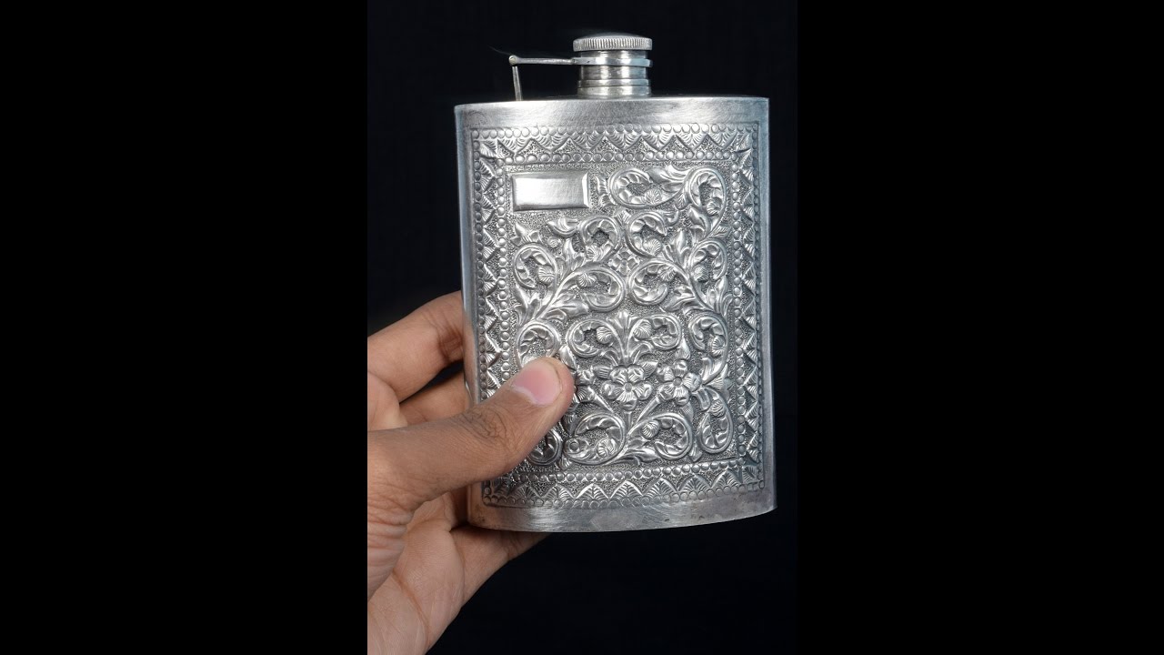 ***SOLD*** Antique Indian Sterling Silver Wine-Whisky Bottle/Flask.G10-58