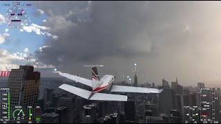 Brief first clips Flight Simulator 2020 - Over Warrington, Willow Grove, PA. Stormy NYC