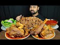 Mutton boti curry huge spicy mutton curry gravy onion rice salad mukbang asmr eating show 