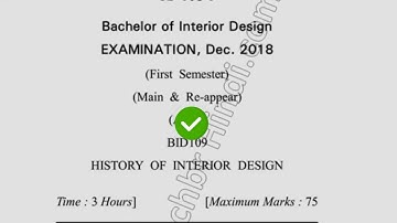 2018 Dcrust BID 1st Sem History of Interior Design Question Paper