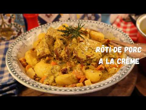 Mon RÔTI DE PORC A LA CRÈME ET AUX LARDONS en cocotte - Diable ce que c'est bon sur Gourmandises