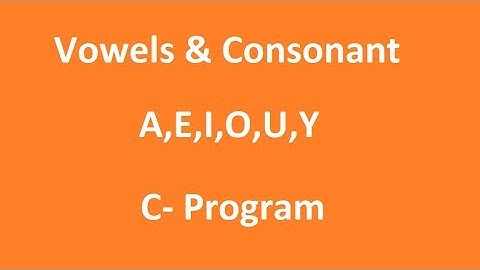 C Program Vowels And Consonants