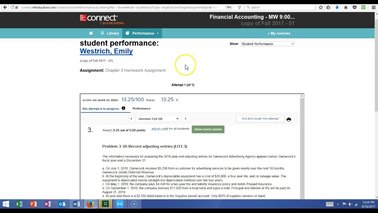 Online homework answers connect